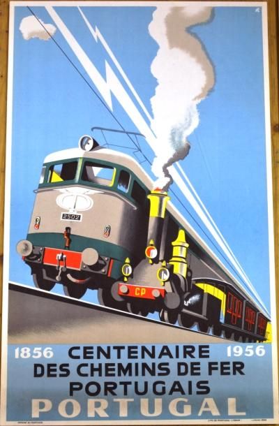null PORTUGAL - Centenaire des Chemins de fer portugais, 1956. Ill. K. (monogramme)....