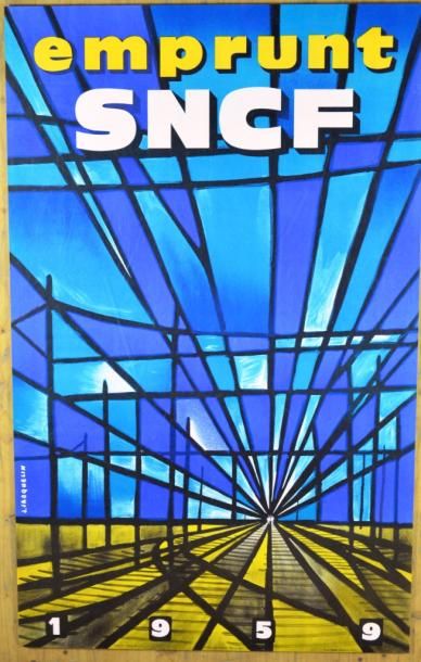 null SNCF - 2 affiches - Jean JACQUELIN - SNCF "Emprunt SNCF 1959", 1959. Impr. Hubert...