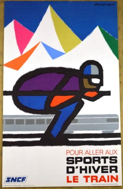 null SNCF - 2 affiches dont : 

- Guy GEORGET - SNCF " Pour aller aux sports d'hiver,...