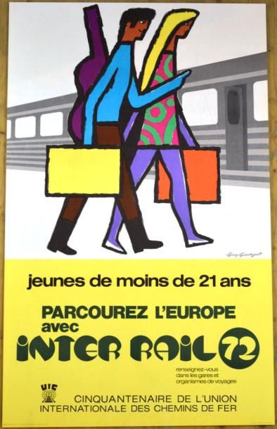 null SNCF - 8 affiches dont "Prenons le train"; "Nantes"; " Anger"; "Paris"; "Opération...