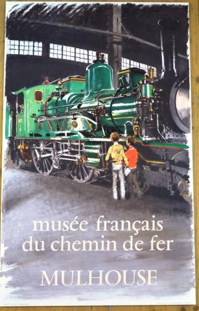 null SNCF - 12 affiches d'exposition sur le thème du train dont : 

- A. BRENET -...