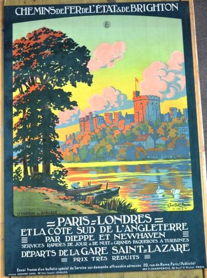 null CONSTANT-DUVAL - Lignes Paris-Londres - Château de Windsor, 1913. Atelier Constant-Duval...
