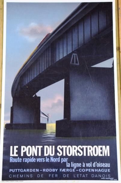 null Aage RASMUSSEN - DSB. Le Pont du Storstroem. Texte en français, 1965.
92 x 63...