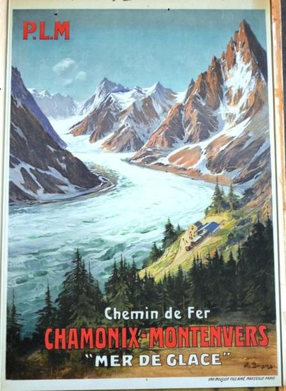 null Eugène BOURGEOIS - PLM. Chemins de fer Chamonix-Montenvers - Mer de Glace. Imp....