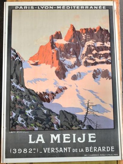null Geo DORIVAL - PLM. La Meije. Imp. F. Champenois à Paris, 

108 x 78 cm.

(déchirures...