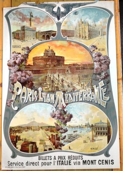 null Carlo CUSSETTI - Chemins de fer PLM - Italie, via le Mont Cénis, ca 1900. Atelier...