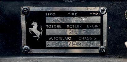 1963 - FERRARI 250 GTE SÉRIE III Carte grise française / French registration
N° de...
