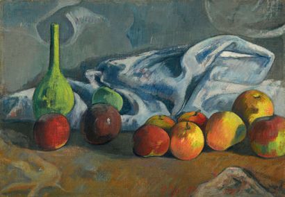 Gustave LOISEAU (1865-1935) 
Nature morte aux pommes, 1899
Huile sur toile, signée...