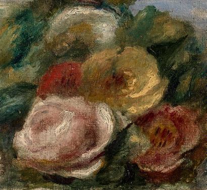 Pierre-Auguste RENOIR (1841-1919) 
Deux femmes dans une roseraie
Huile sur toile,...