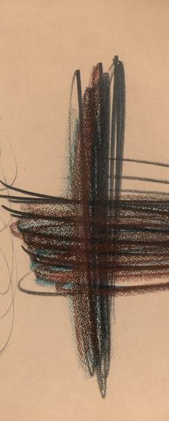 Hans HARTUNG (1904-1989) 
P1959-24, 1959
Pastel, crayon de couleur et crayon sur...