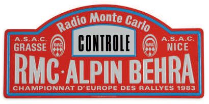 null Rallye RMC Alpin Behra 1983
Plaque de service de contrôle