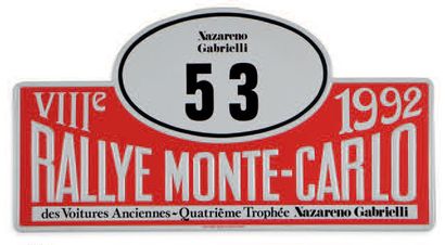 null Rallye Monte-Carlo des Voitures Anciennes 1992
Plaque de concurrent N°53