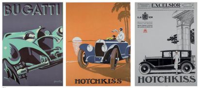 null AFFICHES
Lot de 6 reproductions, notamment une affiche Bugatti par Gerold et...