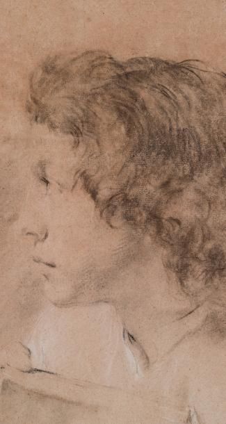 GIOVANNI BATTISTA PIAZZETTA (VENISE 1683 - 1754) 
Tête de jeune homme de profil
Pierre...