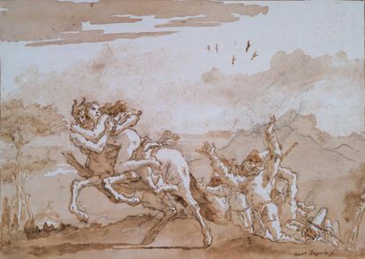 Giovanni Domenico TIEPOLO (Venise 1727 - 1804) 
L'enlèvement d'une femme ou le centaure...