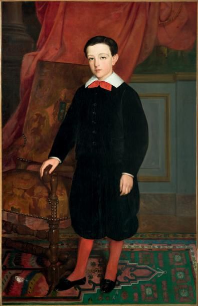 HENRI-EUGÈNE PLUCHART (VALENCIENNES 1838 - LILLE 1898) 
Portrait d'un jeune garçon...