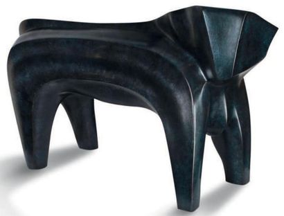 ALFRED BASBOUS (1924-2006) 
Taureau, 2003
Bronze. 50 x 70 x 30 cm