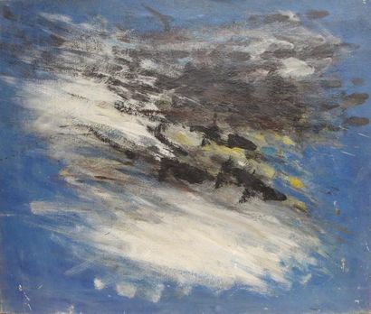 ROGER TERRY BARR (1921-2000) Composition sur fond bleu
Huile sur toile, signée en...