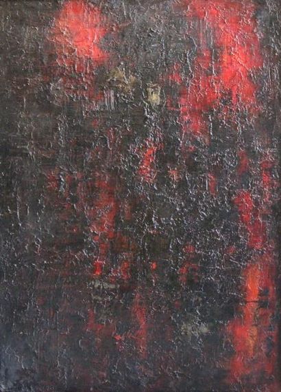 PIERRE JACQUEMON (1936 - 2002) Composition en rouge et noir

Huile sur panneau entoilé,...