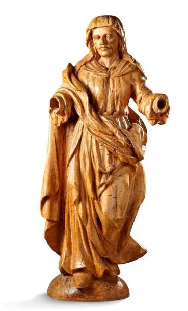 null Ecole du XVIIIème siècle

Sujet en bois sculpté figurant Saint-Anne

H: 92 cm

(restaurations,...