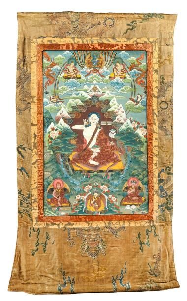 null Thangka représentant Milarepa 

XIXème siècle 

68 x 43 cm

(belle peinture,...