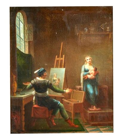 École Française du XIXe siècle Le peintre et son modèle

Huile sur toile

44 x 35...