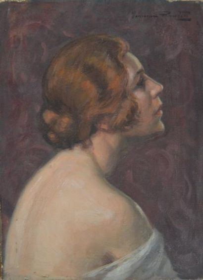 Madeleine PLANTEY (1890-1985) Portrait de Germaine Plantey

Huile sur toile contrecollé...