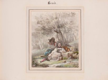 null Lot de trois dessins comprenant:

- Michel Philibert GENOD (Lyon 1796 - 1862)

Les...