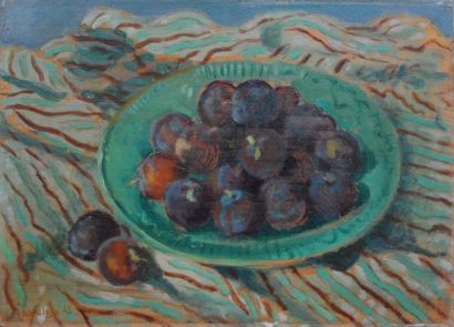 Paul DE LABOULAY (1902-1961) Nature morte aux prunes, 42

Huile sur panneau, signée...