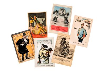 null ZISLIN


 Ensemble de 37 cartes caricatures, patriotiques


 Joint 3 fascicules...