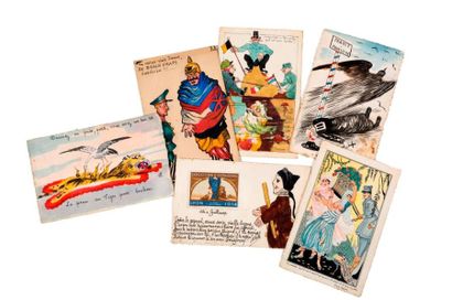 null ORIGINAUX


 Environ 120 cartes peintes et dessinées à sujets patriotiques 