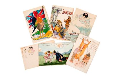 null ORIGINAUX


 Environ 120 cartes peintes et dessinées à sujets patriotiques 