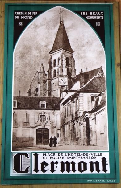 null 2 Affiches photo - Chemins de fer de l'État - Clermont et Noyon (Oise). Imp....