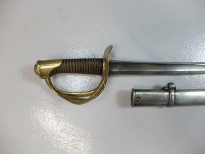 null Sabre de Cavalerie légère modèle 1822-82. Poignée recouverte de basane avec...