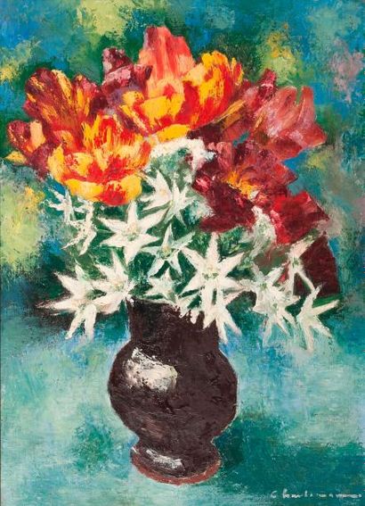 PAUL CHARLEMAGNE (1892-1972) Bouquet de fleurs

Huile sur toile, signée en bas à...