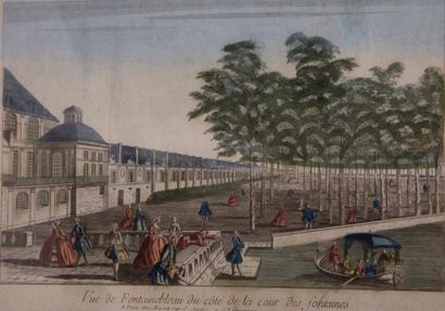 null Ensemble de quatre gravures

dont une vue d'optique de Fontainebleau

 XIXème...