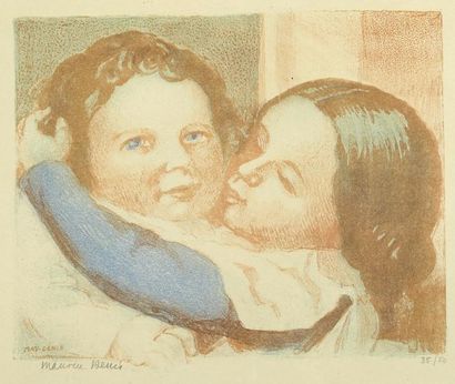 null Maurice DENIS (1870-1943)

Enfants s’embrassant, 1940

Lithographie signée et...