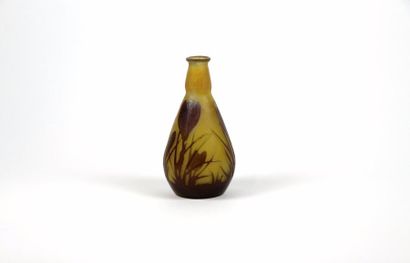 null ETABLISSEMENTS GALLE

Vase piriforme en verre moulticouches à décor floral mauve...