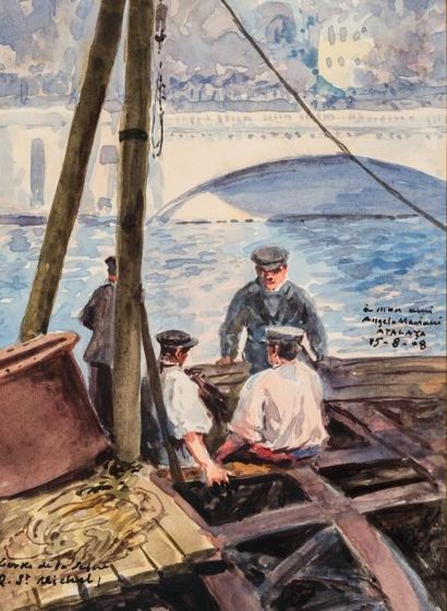 null Atalaya/Bords de la Seine dédiés à Angelo Mariani. Paris 1908. In-4; maroquin...