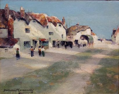 William KENNEDY (1859-1918) 
*Village
Huile sur panneau, signée en bas à gauche
29...