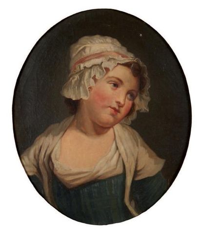 ECOLE FRANÇAISE FIN XVIIIe SIÈCLE Portrait de jeune fille
Huile sur toile 46 x 38...