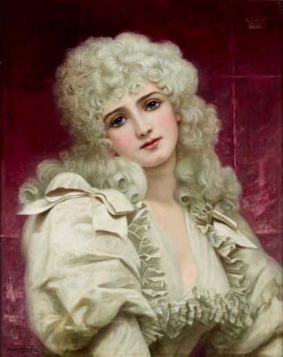 HERBERT GUSTAVE SCHMALZ (1856-1935) 
The young duchess
Huile sur toile, signée en...