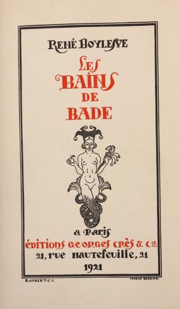 BOYLESVE (René) Les Bains de Bade.
Paris, Crès, 1921.
In-8, demi maroquin bleu marine...