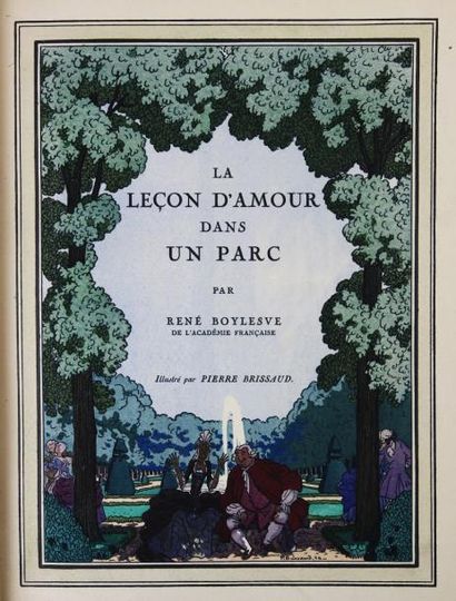 BOYLESVE (René) La leçon d'amour dans un parc.
Paris, Lapina, 1926.
In-4°, demi maroquin...