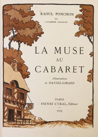 PONCHON (R.) La muse au cabaret.
Paris, Cyral, 1925.
In-8, demi-maroquin noir à coins,...