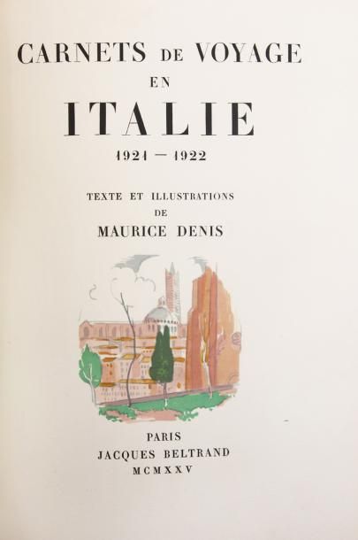 DENIS (Maurice) Carnets de voyage en Italie. 1921 - 1922.
Paris, Jacques Beltrand,...