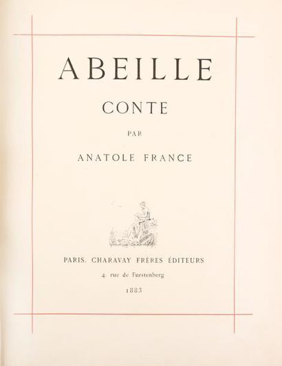 FRANCE (Anatole) Abeille, conte.
Paris, Charavay, 1883.
In-4° maroquin bleu nuit,...