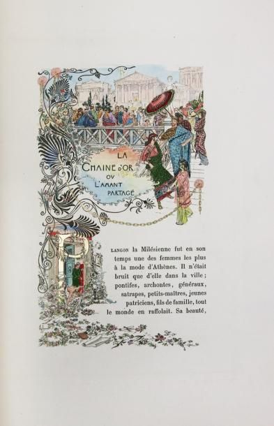 GAUTIER (Théophile) La Chaîne d'or.
Paris, A. Ferroud, 1896.
In-4°, maroquin beige,...