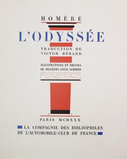 HOMERE L'Odyssée.
Paris, Bibliophiles de l'Automobile-Club de France, 1930-1933.
4...
