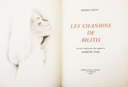 LOUYS (Pierre) Les Chansons de Bilitis.
Paris, Guillot, 1948.
In-4°, demi maroquin...